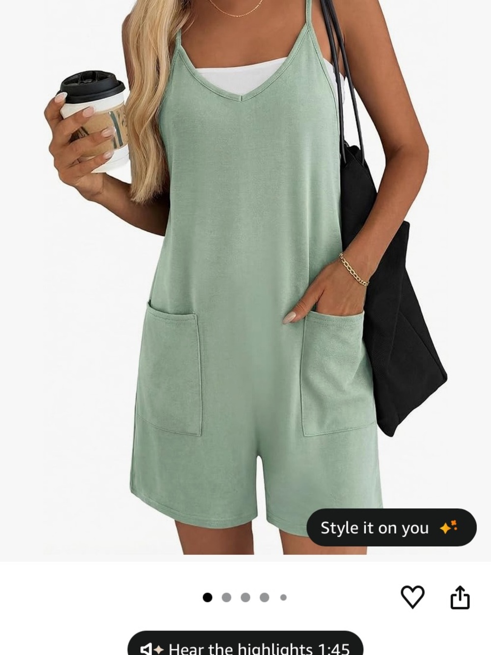 RED V-Neck Pocket Romper
